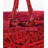 Red lacquered wood basket