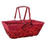 Red lacquered wood basket