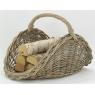 Log basket in grey kubu