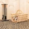 Log basket in rattan