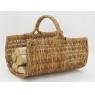 Log basket in rattan