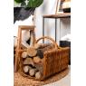 Log basket in rattan