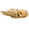  Rush and metal log basket