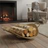  Rush and metal log basket