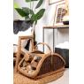 Panier à bûches en osier brut et buff