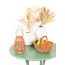 Unpeeled willow basket with handle