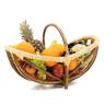 Rattan and wire basket with handle