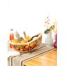 Rattan and wire basket with handle