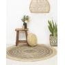 Round jute and cotton carpet