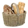Grey pulut rattan basket with handle