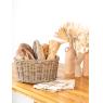 Grey pulut rattan basket with handle