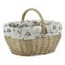 Willow basket and floral lining