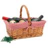 Stained half willow basket with handle