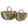 Rattan and seagrass baskets with handle