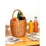 Round buff willow basket with handle