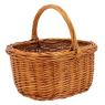 Rectangular buff willow basket with handle