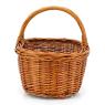 Rectangular buff willow basket with handle