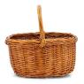 Rectangular buff willow basket with handle