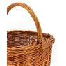 Rectangular buff willow basket with handle