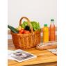 Rectangular buff willow basket with handle