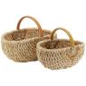 Panier en maïs et rotin