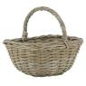 Oval basket in split grey kubu