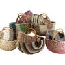 Panier en jonc et rotin