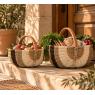 Panier en jonc et rotin