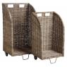 Grey pulut rattan log trolleys