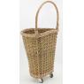 Trolley basket in unpeeled and buff willow