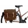 Brown double cotton saddle bag for bike