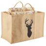 Plastic-coated jute log bag with deer