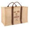 Log basket in natural jute