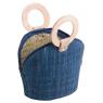 Small raffia matting and wood bag