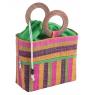 Raffia matting and wood children's bag