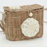 Rattan camera shape bag