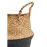 Panier boule en jonc naturel et laqué
