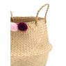 Natural rush bag with pompoms