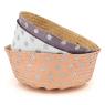 Panier boule en jonc naturel et laqué Pois