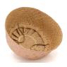 Panier boule en jonc naturel et laqué Pois