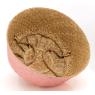 Panier boule en jonc naturel et laqué