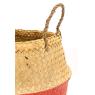 Panier boule en jonc naturel et laqué