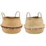 Natural seagrass baskets