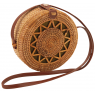 Natural rattan round bag