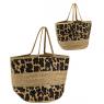Natural and stained jute beach bag Leopard