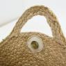 Round natural and stained jute handbag Mandala