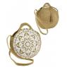 Round natural and stained jute handbag Mandala