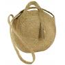 Round natural and stained jute handbag Mandala