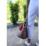 Natural and stained jute beach bag