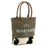 Cotton and cow skin handbag Madame